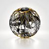 Flyokay MemoOrb™ black gold product details with LED display strip power button protective cage and Type-C charging port