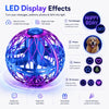 Flyokay app customizing text, photos, patterns, and GIFs for the blue purple MemoOrb LED flying ball